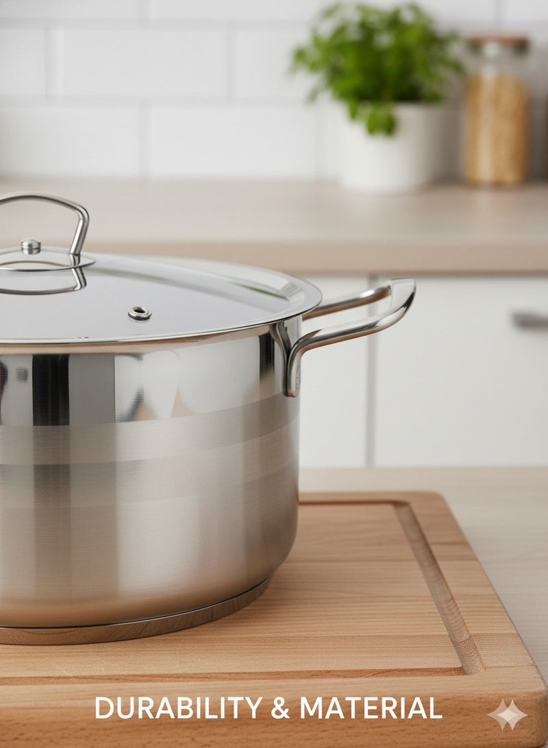 توب شيف طقم قدور ستانلس ستيل غير لاصق 9 قطع، استيل 304 آمن للفرن وغسالة الصحون، تصميم متين وأنيق - Image 3