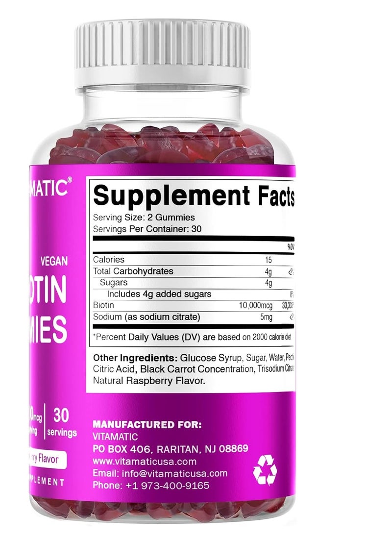 Biotin Gummies 10,000 mcg for Stronger Hair, Skin & Nails 60 Gummies 30 Servings - pzsku/Z92B067816DA12D59BF9FZ/45/_/1740568466/84f2ef62-ed6f-47b7-ba84-f1fe6ac6488f