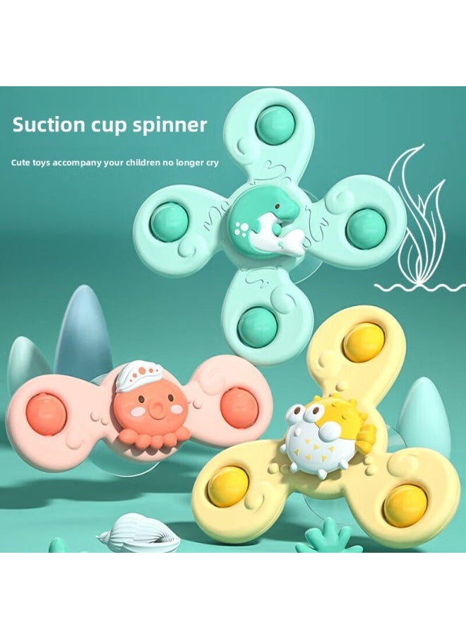 Children's Cartoon Baby Sucker Turning Music Baby Toy Rotating 0-6 Months Newborn 0-3 Years Old Gyro-Color:Little Octopus And Little Whale Suction Cup Spinning Fun With Rattle-Specification:No Specifications  - Image 3