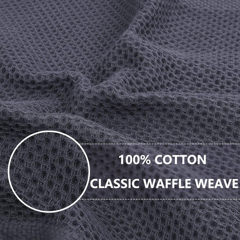 Homaxy 100% Cotton Waffle Weave Kitchen Dish Towels, Ultra Soft Absorbent Quick Drying Cleaning Towel, 13 x 28 Inches, 12-Pack, Mixed Color - Image 2