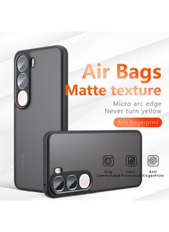 Case for Vivo V40 Lite 5G, Frosted Translucent Back Protective Slim Phone Cover, Anti-Fingerprints, Anti-Fall Drop Protection, Shockproof Case for Vivo V40 Lite 5G (Black)