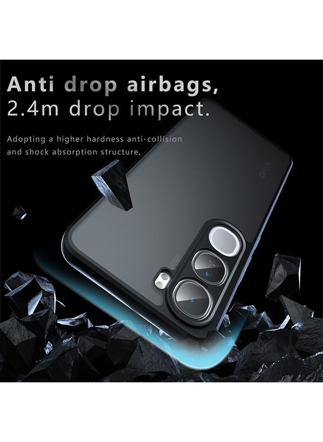 Generic - Case for Vivo V40 Lite 5G, Frosted Translucent Back Protective Slim Phone Cover, Anti-Fingerprints, Anti-Fall Drop Protection, Shockproof Case for Vivo V40 Lite 5G (Black) - Image 1