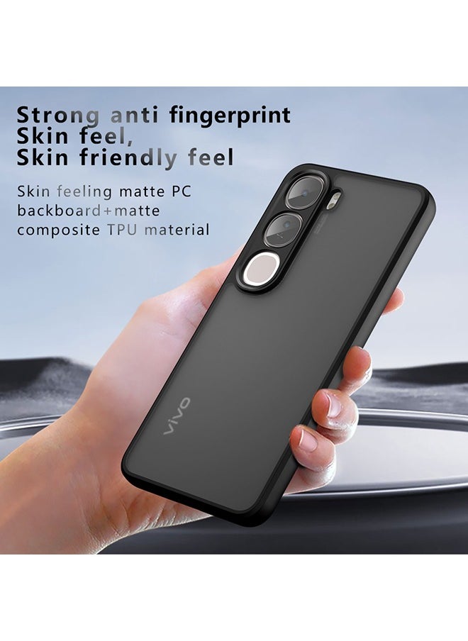 Generic - Case for Vivo V40 Lite 5G, Frosted Translucent Back Protective Slim Phone Cover, Anti-Fingerprints, Anti-Fall Drop Protection, Shockproof Case for Vivo V40 Lite 5G (Black) - Image 1