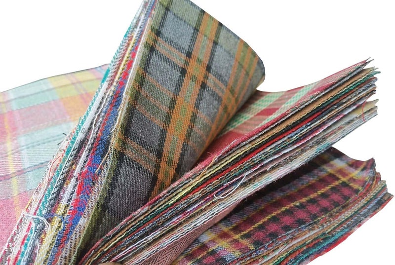 50PCS 8x8 Inches Craft â€ŒSanded Fabric Fleece Fabric Brushed Plaid Fabric Bundle Squares Patchwork DIY Handmade Material Set Bundle Home Crafts Sewing Scrapbooking Quilting - Image 5