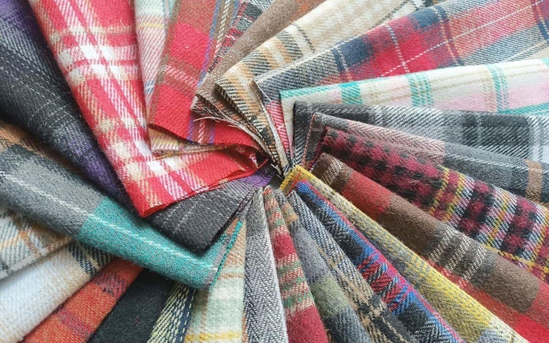 50PCS 8x8 Inches Craft â€ŒSanded Fabric Fleece Fabric Brushed Plaid Fabric Bundle Squares Patchwork DIY Handmade Material Set Bundle Home Crafts Sewing Scrapbooking Quilting - Image 2
