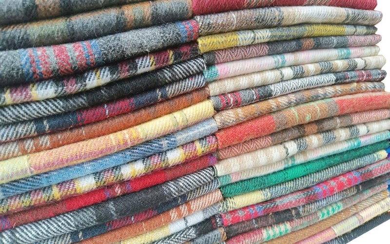 50PCS 8x8 Inches Craft â€ŒSanded Fabric Fleece Fabric Brushed Plaid Fabric Bundle Squares Patchwork DIY Handmade Material Set Bundle Home Crafts Sewing Scrapbooking Quilting - Image 4