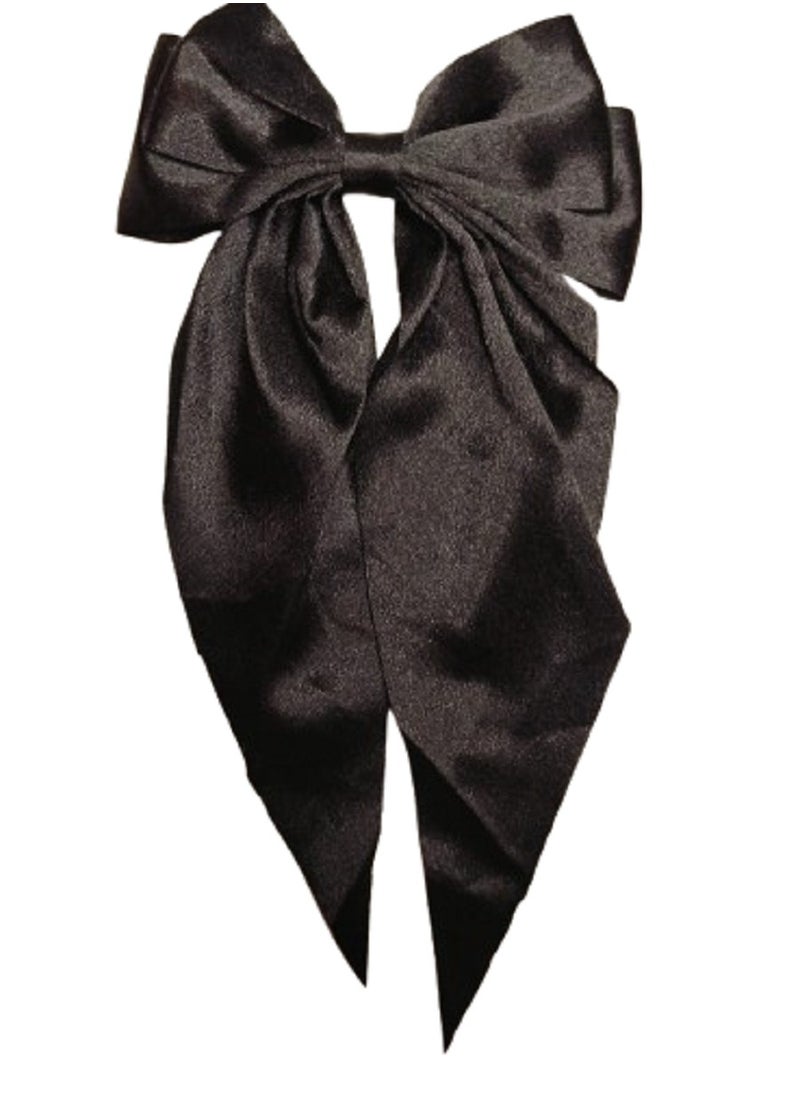 Generic - Black Satin Ribbon Hair Clip - Image 1