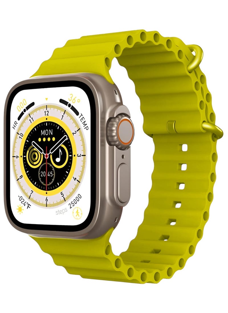 Generic - X8+ Ultra Smart Watch Bluetooth NFC Wireless Charging - Yellow - Image 1