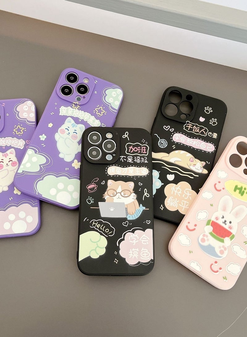 Loquat Cartoon Rabbit Silicone Soft Shell Apple Phone Case - Image 2