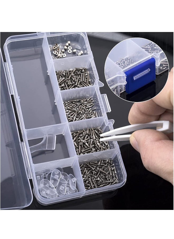 Generic - Glasses Repair Tool Kit 550 Pcs Spectacles Repair Screws Set with Mini Screwdriver Screws Nuts Silicone Nose Pads Tweezer Glasses Cloth - Image 1
