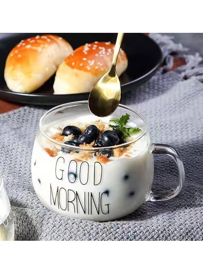 Spaceshoop Clear Glass Coffee Mugs for  Tea (Good Morning) - Image 4