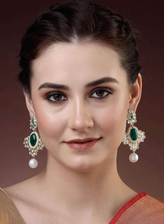 ADIVA Silver-Plated Floral American Diamond Handcrafted Western Drop Earrings Set for women, Traditional Stylish Jhumka for Girls Party, Wedding, Festive - Image 3