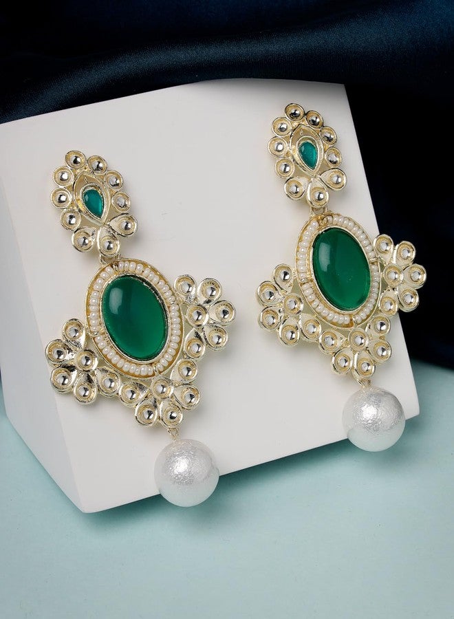 ADIVA Silver-Plated Floral American Diamond Handcrafted Western Drop Earrings Set for women, Traditional Stylish Jhumka for Girls Party, Wedding, Festive - Image 4