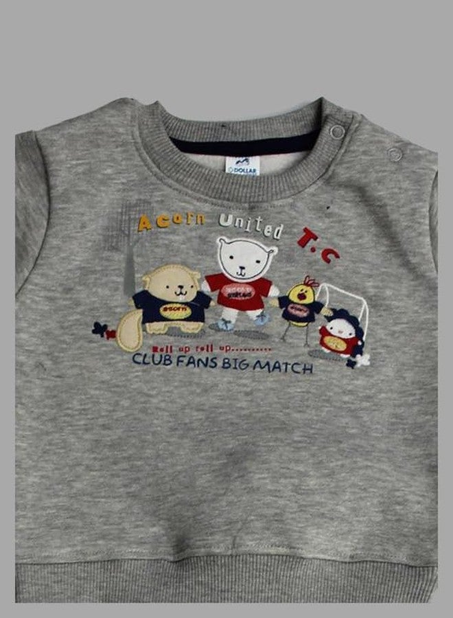 Dollar Junior Tiny Crews Baby Boys Casual T-Shirt Pant Set (KKRN10006_18-24M) Grey - Image 3