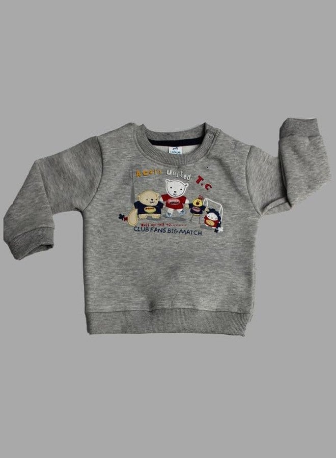 Dollar Junior Tiny Crews Baby Boys Casual T-Shirt Pant Set (KKRN10006_18-24M) Grey - Image 2