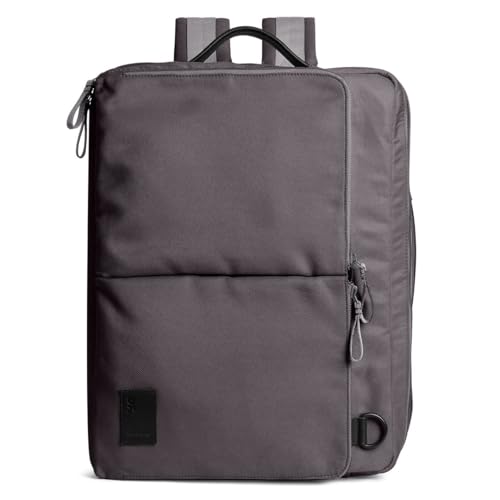 DailyObjects PET Charcoal Meridian Convertible Briefpack (Backpack + Briefcase) (16L)| 100% Recycled | Fits Laptop Upto 16 Inch | Lightweight Shoulder Backpack | Multiutility Bag with Trolley Sleeve - Image 1
