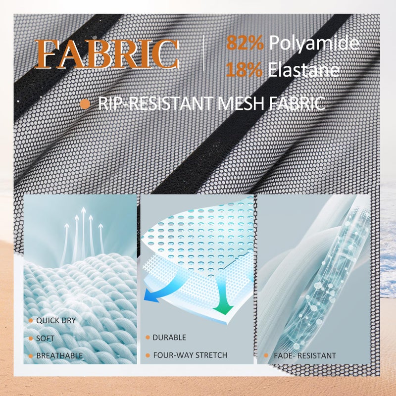 Zando Women's Tummy Control Swim Dress | One Piece Swimsuit with Skirt & Mesh for Over 50, Color Block Design A Black White XL (US 12-14) - Image 4