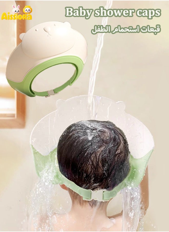 Aissiora Baby shower cap, adjustable silicone shower cap, waterproof shower cap, children's ear protection bath cap, cute lion shape, suitable for children  - Image 1