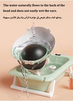 آيسيورا قبعة استحمام للأطفال، قبعة استحمام من السيليكون قابلة للتعديل، قبعة استحمام مقاومة للماء، قبعة استحمام لحماية الأذن للأطفال، شكل أسد لطيف، مناسبة للأطفال  - Image 5