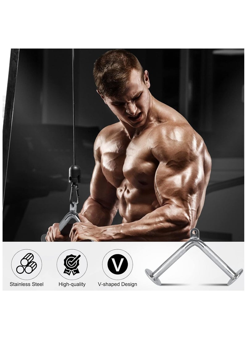 Generic Triceps LAT Pull Down Attachment, Cable Machine Attachment for Home Gym, Weight Lifting Fitness-Including Nylon Braided Tricep Rope,V-Shaped Bar and V Bar with Rotation  - Image 3