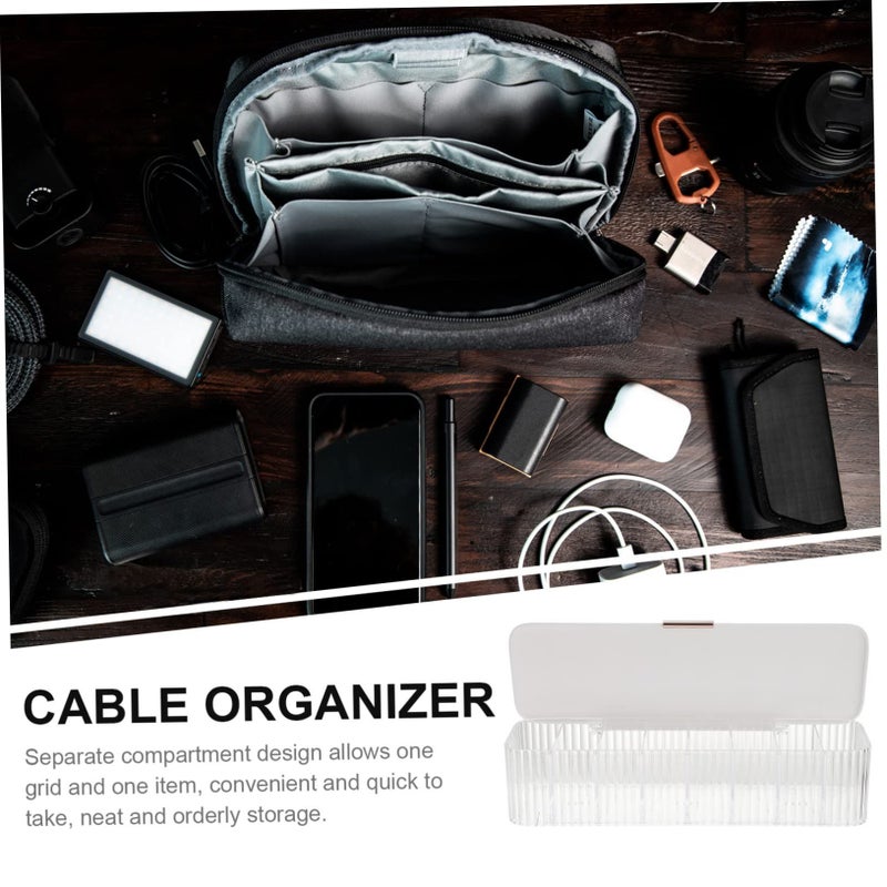 Pink Cable Organizer Box Dustproof Cord Storage For Neat Desk Durable Easy To Clean - Image 4