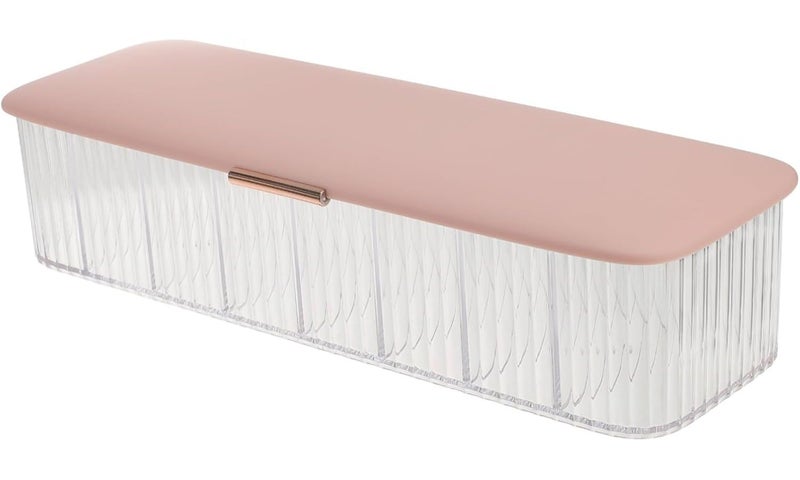 Pink Cable Organizer Box Dustproof Cord Storage For Neat Desk Durable Easy To Clean - Image 1