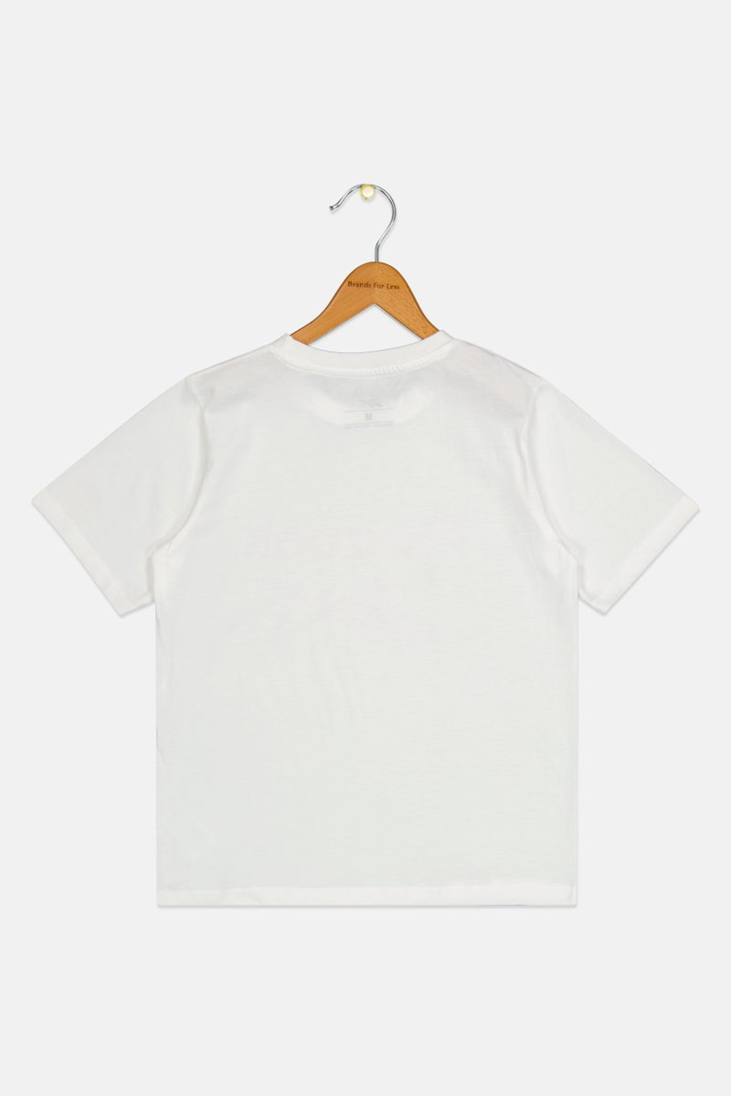 Reebok Kids Boy Sportswear Fit Short Sleeve Outdoor T-Shirt, White - Image 2