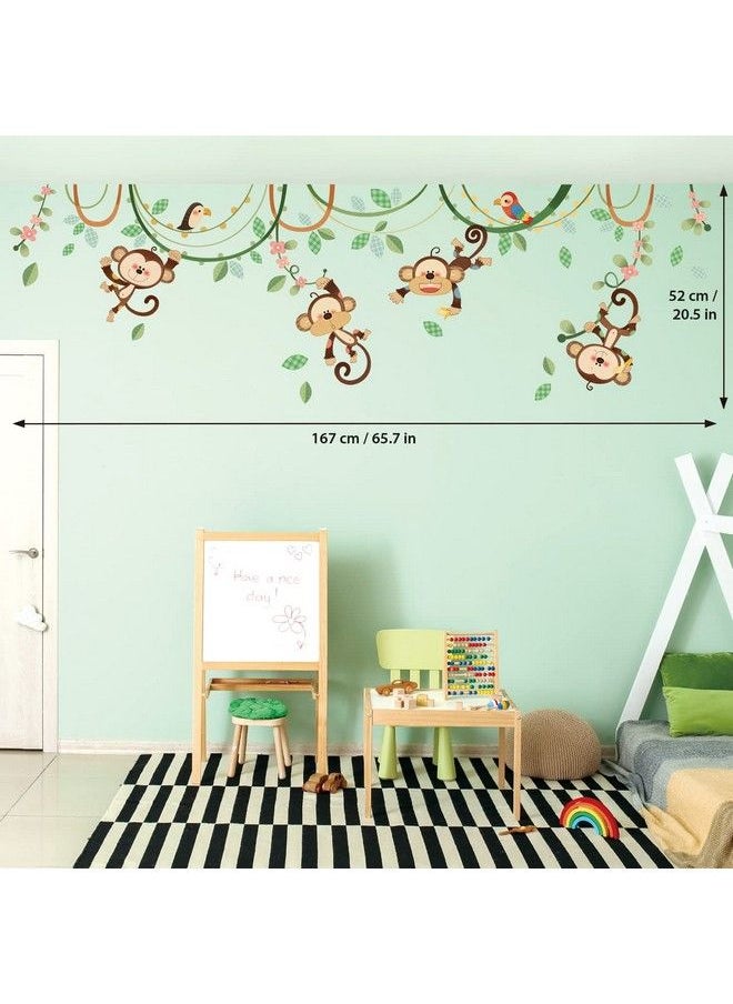 Dw1507S Monkeys On Vine Kids Wall Stickers Wall Decals Peel And Stick Removable Wall Stickers For Kids Nursery Bedroom Living Room Décor - pzsku/Z92B10ECA6030C9C2A8ACZ/45/_/1693484725/7b457f67-2ee7-4cc2-ae25-45961f90c6c6