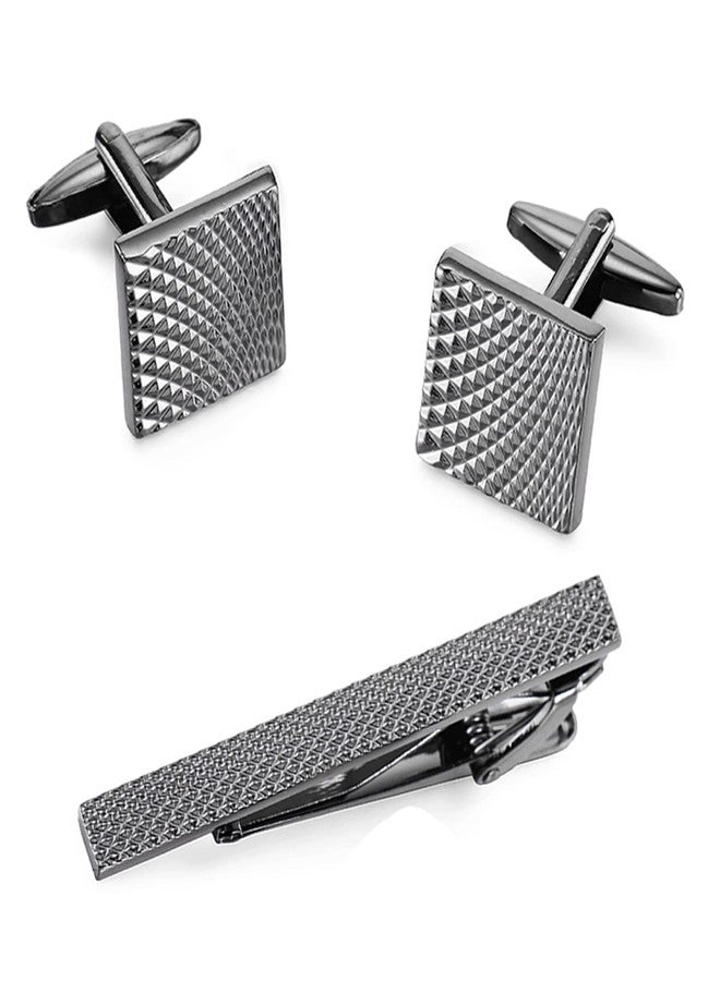 Peora Silver Plated Combo of Tie Pin and Cufflinks Set Stylish Accessories for Men & Boys Wedding Business Gift (PX9TCL06) - Image 2