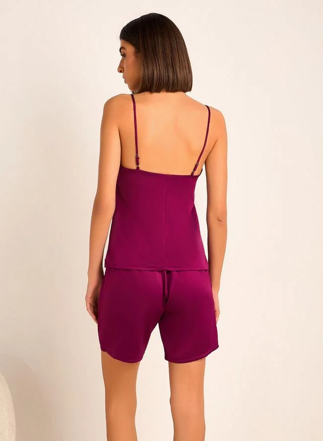 Aadaraya  Aadaraya Pyjama Set Sleeveless Top & Shorts for Women | Best Price UAE