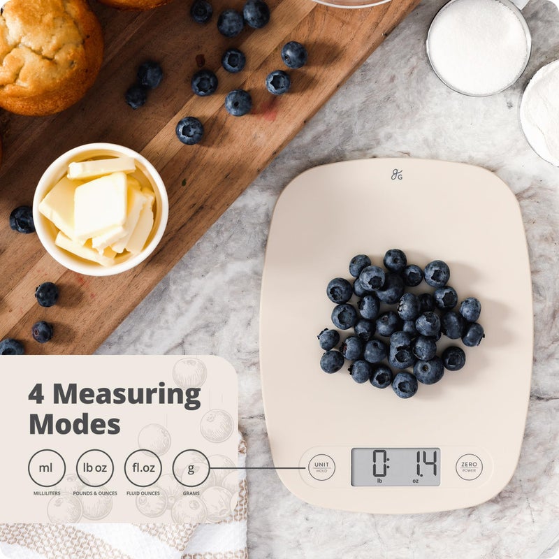 Greater Goods Digital Kitchen Scale - Cooking, Baking, Meal and Food Prep Scale, Weighs in Grams, Pounds and Ounces, Birch - Image 3