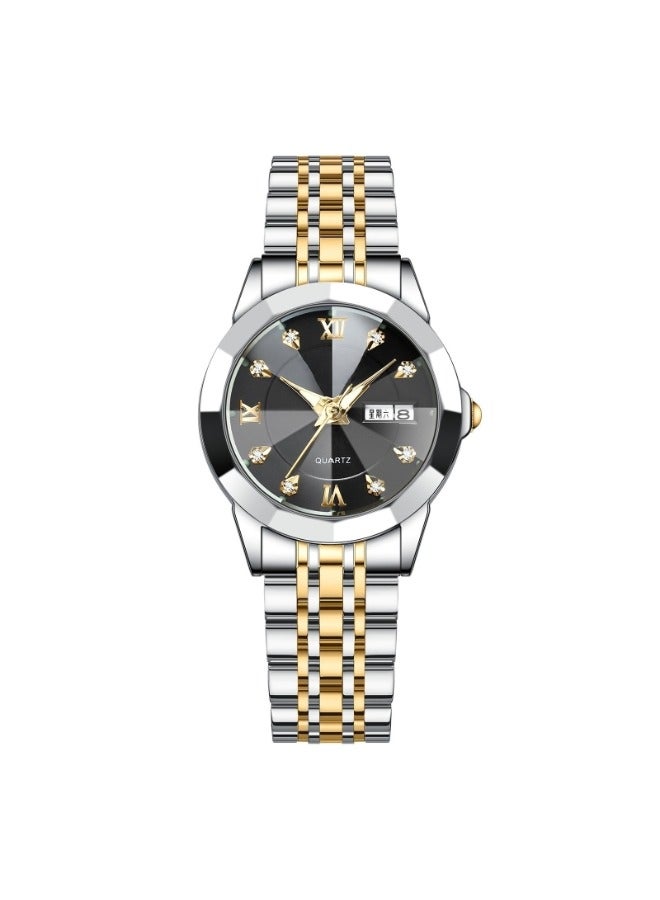 REOCLE Women's Diamonds Quartz Watch Iced-Out Watch with Round Diamond Dial & Luxury Stainless Steel & Date & Waterproof - Image 1