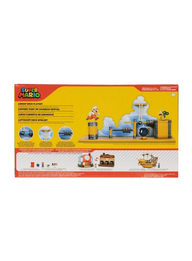 Super Mario Deluxe 2.5in Bowser's Air Ship Playset with Fire Mario Action Figure, Rope Ladder and Screw-Bolt Obstacles - Image 4