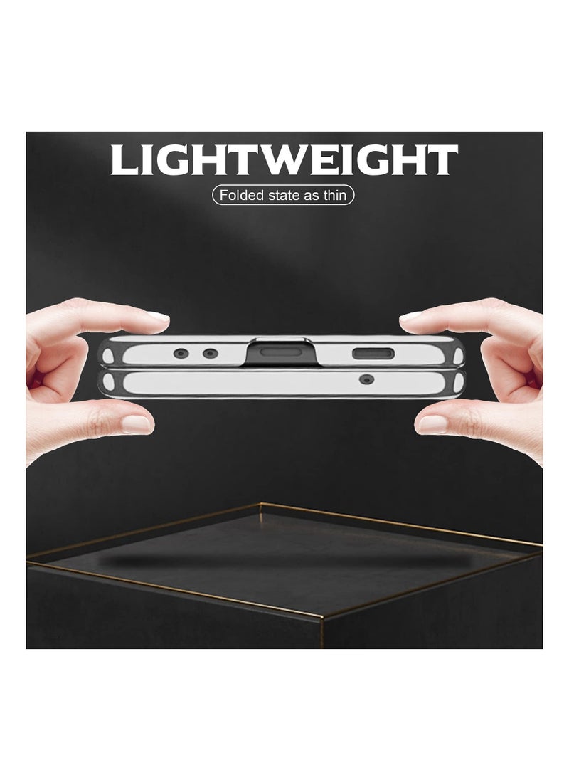 Generic Phone Case for Samsung Galaxy Z Fold 3 5G, Plating PC Transparent Shock Absorbing Folding Screen Ultra Slim Hard High-End Protective Cover - Silver  - Image 4