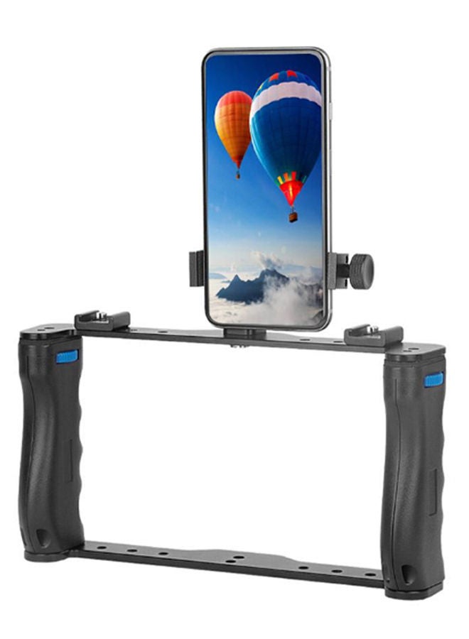 NIBEMINENT Dual Handheld Smartphone Photographic Bracket Holder Cage Black  - Image 2