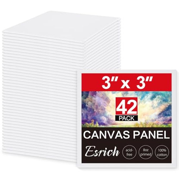 ESRICH 3x3IN Small Canvases for Painting, 42 Pack Mini Canvas Boards Cotton Painting Canvas Primed Acid Free Mini Blank Canvas Panels for Oil Paint,Watercolor,Acrylic Paint,Gouache&Tempera. - Image 4