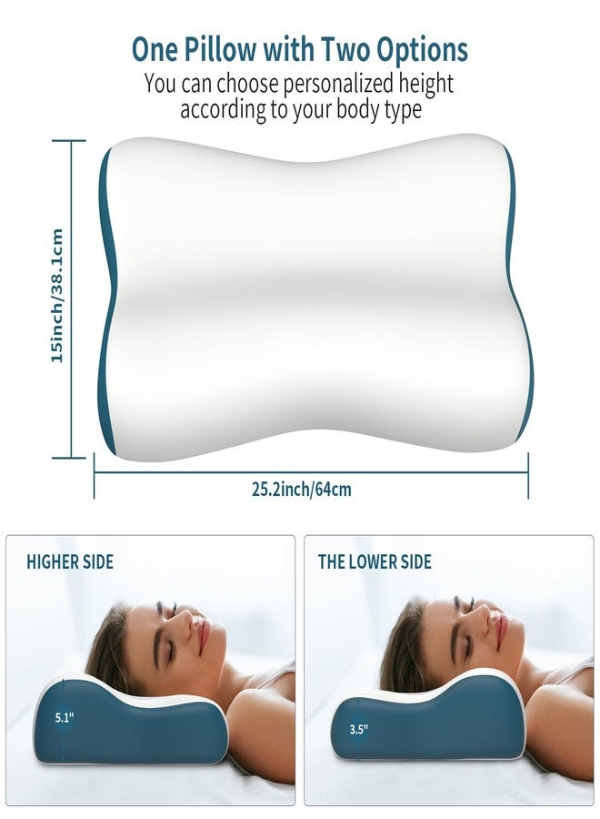 Polovo Cervical Neck Pillow for Pain Relief, Contour Memory Foam Pillows for Sleeping, Ergonomic Pillow Orthopedic Cooling Pillow Bed Pillow Neck Support for Side Back Stomach Sleepers - Image 5