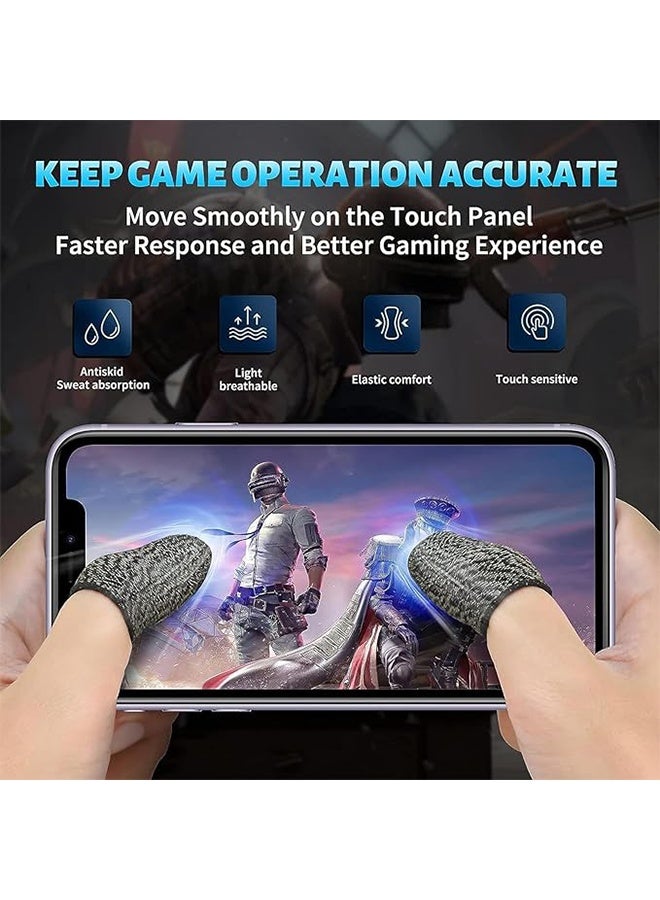 An Mobile Game Controller Trigger, Include 2Pcs Finger Sleeves, G21 Six-Finger Linkage Aim, Ultra-Sensitive Grip Gamepad, Sensitive Shoot Target & Metal Buttons for PUBG on iOS / Android  - Image 3