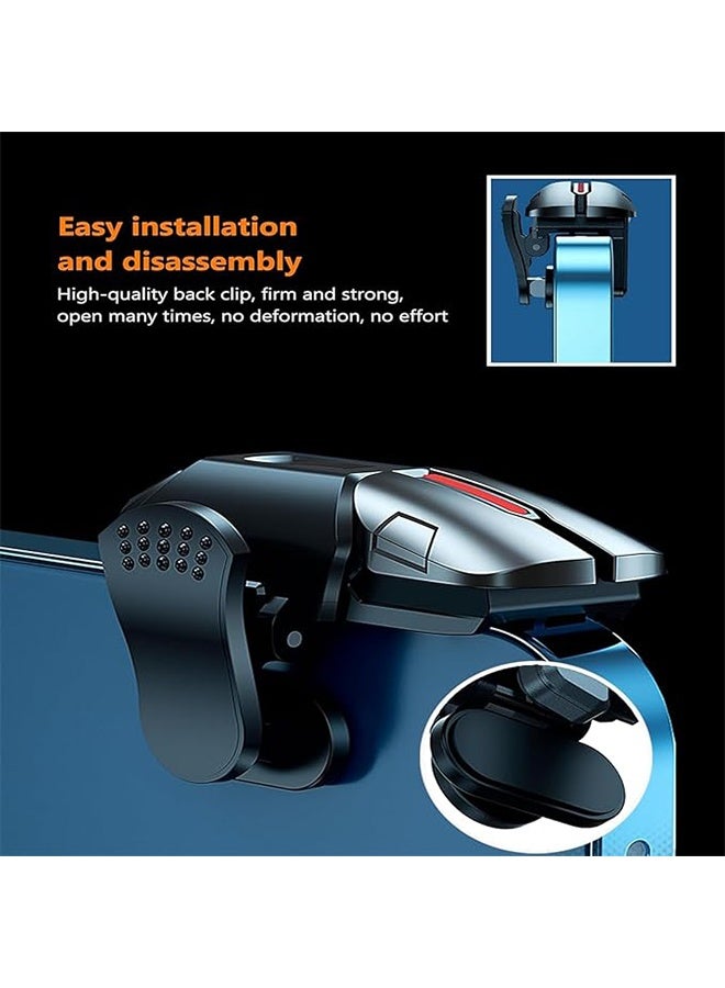 An Mobile Game Controller Trigger, Include 2Pcs Finger Sleeves, G21 Six-Finger Linkage Aim, Ultra-Sensitive Grip Gamepad, Sensitive Shoot Target & Metal Buttons for PUBG on iOS / Android  - Image 4
