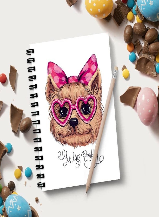 Vprint Quality Pretty Puppy Printed Wire-Bound Notebook Unruled Blank Pages Notepad for Girls Plain Diary for Kids Simple Blank Memo Pad for To-Do Lists Portable Sketchbook - 100 GSM - 160 Pages - Size A5 - Image 2