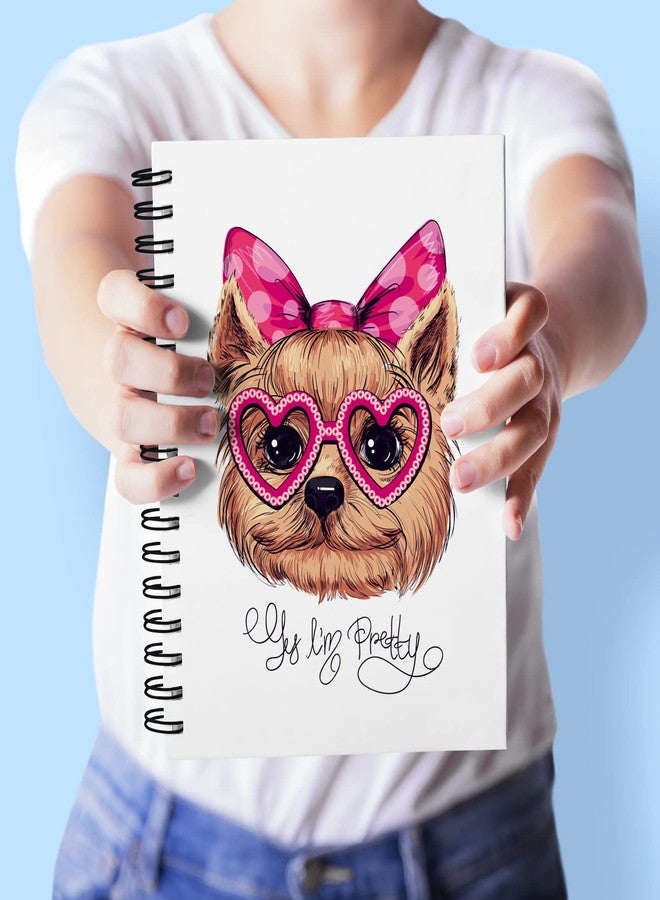 Vprint Quality Pretty Puppy Printed Wire-Bound Notebook Unruled Blank Pages Notepad for Girls Plain Diary for Kids Simple Blank Memo Pad for To-Do Lists Portable Sketchbook - 100 GSM - 160 Pages - Size A5 - Image 3