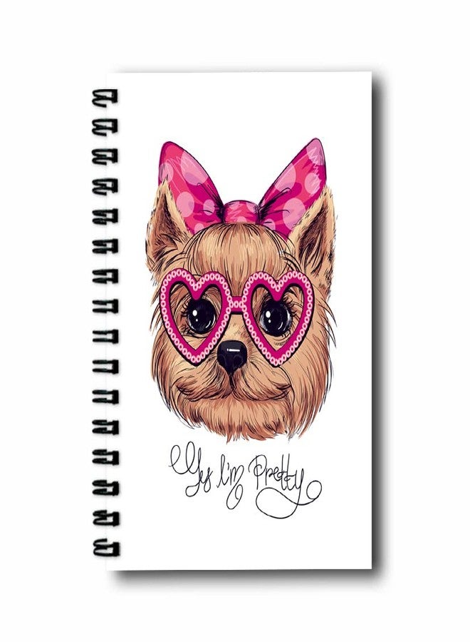 Vprint Quality Pretty Puppy Printed Wire-Bound Notebook Unruled Blank Pages Notepad for Girls Plain Diary for Kids Simple Blank Memo Pad for To-Do Lists Portable Sketchbook - 100 GSM - 160 Pages - Size A5 - Image 1