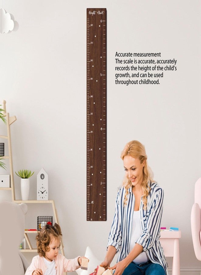 Filfeel Growth Chart for Kids, Wood Height Chart Kids Toddlers Height Measurement Ruler Height Wall Chart - Image 2