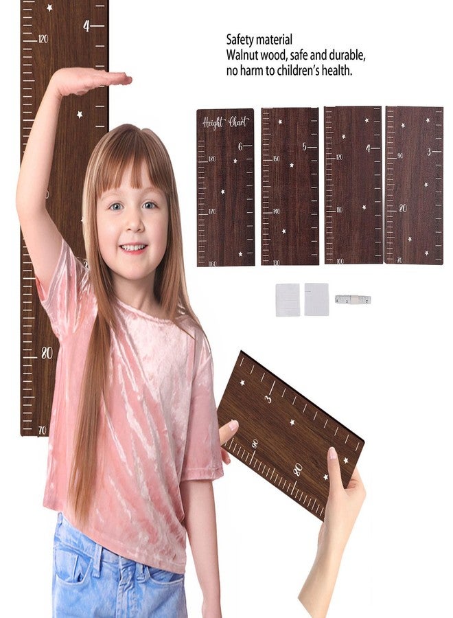Filfeel Growth Chart for Kids, Wood Height Chart Kids Toddlers Height Measurement Ruler Height Wall Chart - Image 3