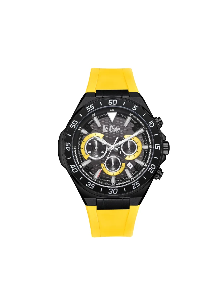 Lee Cooper LEE COOPER LC08003.657 Men's Multi Function Display Watch & Silicone Strap Yellow