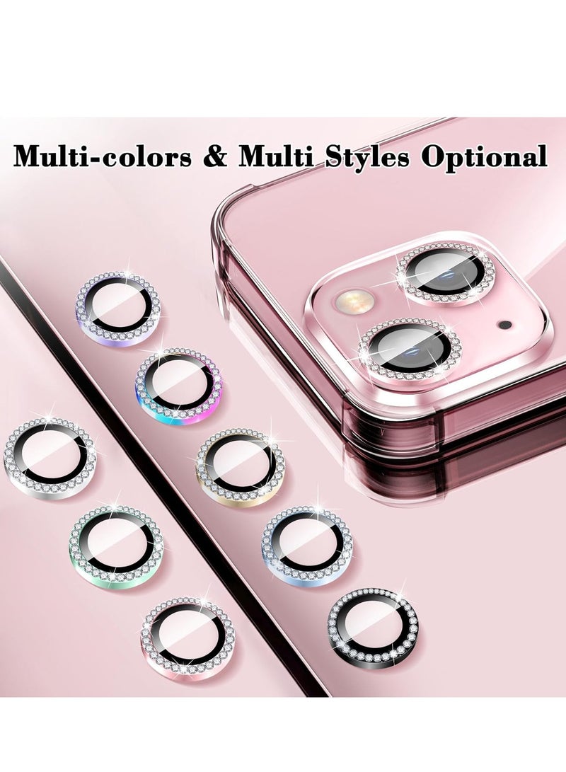 ELTRAZONE "Pink Diamond Camera Lens Protector for iPhone 16/16 Plus – Bling Tempered Glass Cover with Automatic Alignment Metal Rings and Glitter Film Stickers" - Image 2
