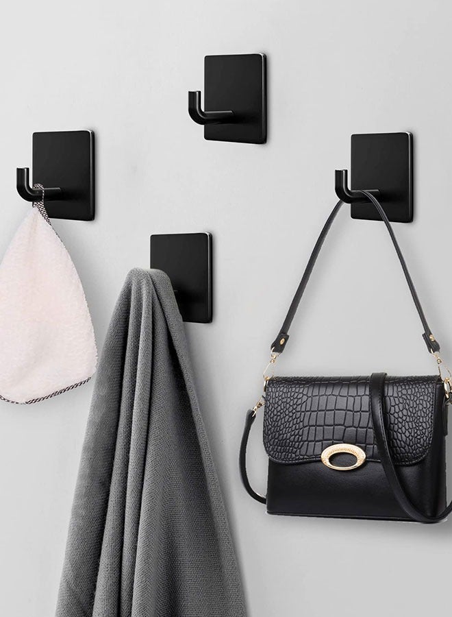 GoldenLike Adhesive Hook,6 Pack Heavy Duty Wall Hooks,Stainless Steel Towel Hooks Bathroom Coat Hook Self-Adhesive Wall Mounted Hook for Bathroom Kitchen - Image 4