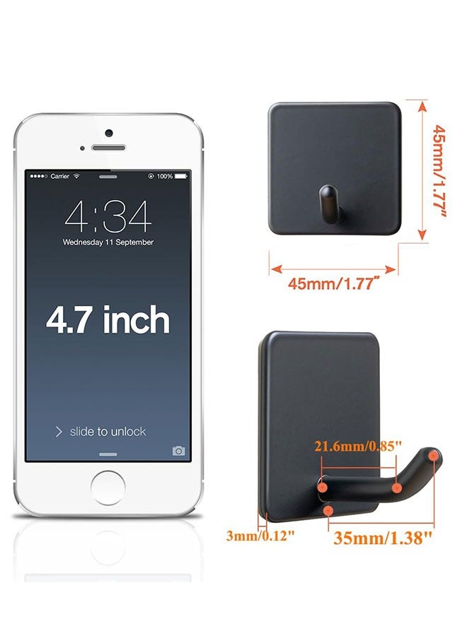 GoldenLike Adhesive Hook,6 Pack Heavy Duty Wall Hooks,Stainless Steel Towel Hooks Bathroom Coat Hook Self-Adhesive Wall Mounted Hook for Bathroom Kitchen - Image 3