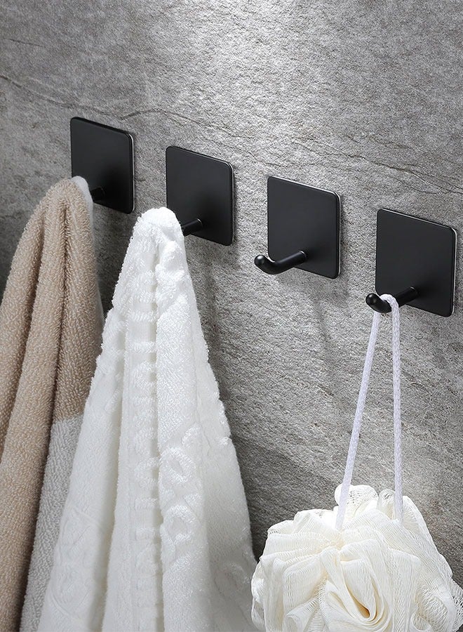 GoldenLike Adhesive Hook,6 Pack Heavy Duty Wall Hooks,Stainless Steel Towel Hooks Bathroom Coat Hook Self-Adhesive Wall Mounted Hook for Bathroom Kitchen - Image 2