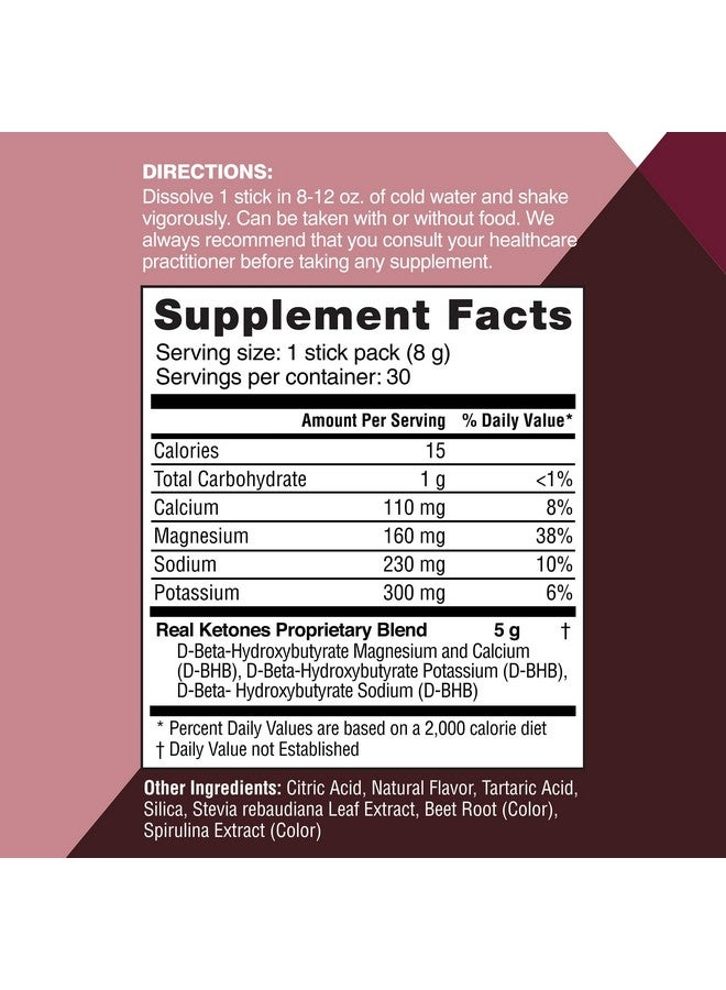 Real Ketones مشروبات كيتون حقيقية BHB مزيج مسحوق كيتون خارجي حزم إلكتروليتات كيتو مسحوق بدون سكر مع 4 إلكتروليتات صيام رئيسية بالإضافة إلى ترطيب BHB كيتو الحاصل على براءة اختراع - 30 حبة نكهة الكرز الأسود - Image 4
